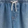 Barnejeans med høy midje og vid benform