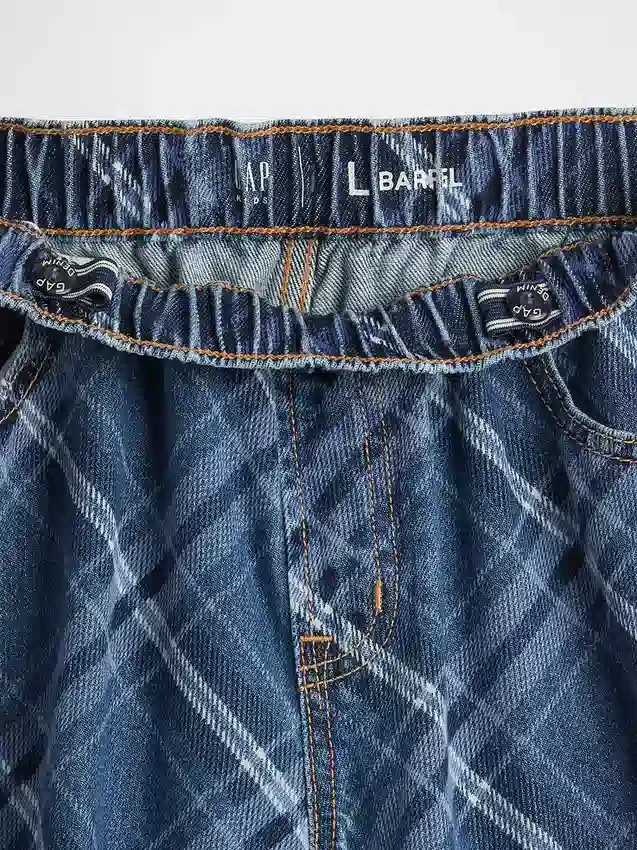 Barnejeans med høy midje og vid benform