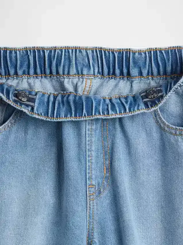 Barnejeans med høy midje og vid benform