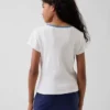 Barnes T-skjorte med broderi og ribbestrikk