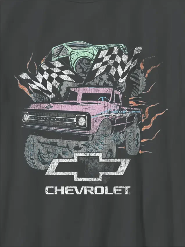 Barnes T-skjorte med «General Motors Pastel Trucks»-motiv i oversize-modell