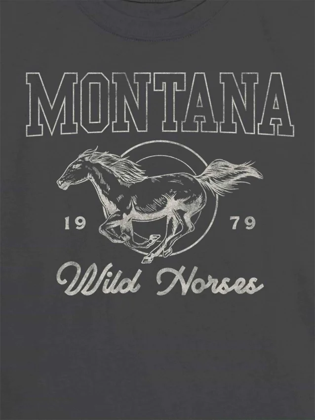 Barnes T-skjorte med «Montana Wild Horse»-motiv