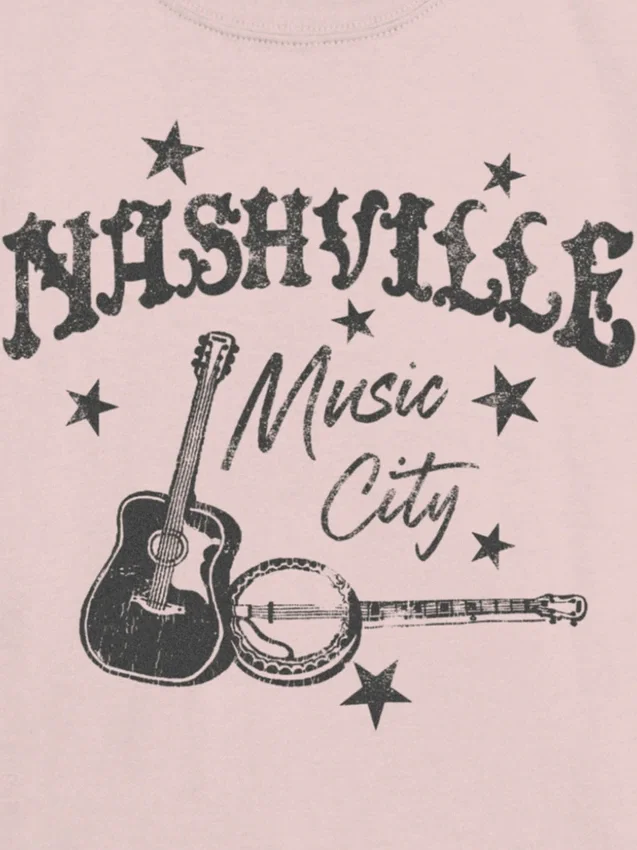 Barnes T-skjorte med «Nashville Music City»-motiv