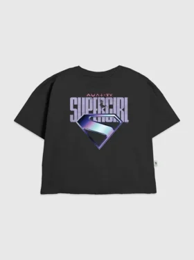 Barnes T-skjorte med Supergirl-logo i lilla