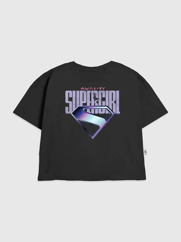 Barnes T-skjorte med Supergirl-logo i lilla