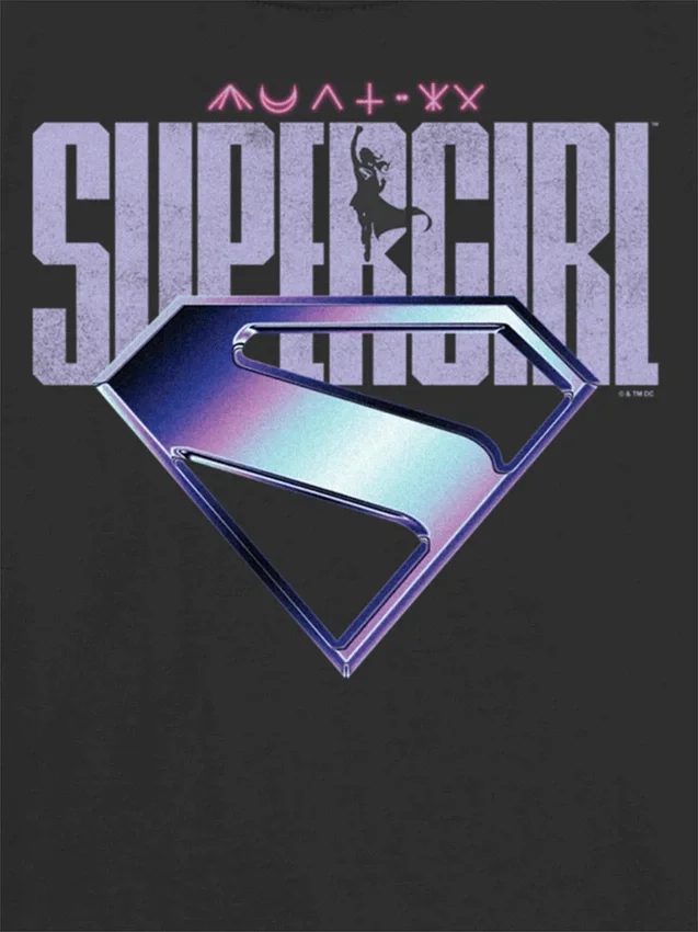 Barnes T-skjorte med Supergirl-logo i lilla