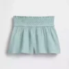 Barneshorts i bomullsgas med sommerfuglkant