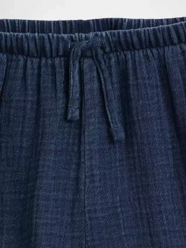 Barneshorts i bomullsgasdenim med volanger
