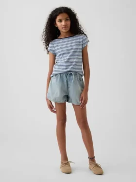 Barneshorts i denim med høy midje