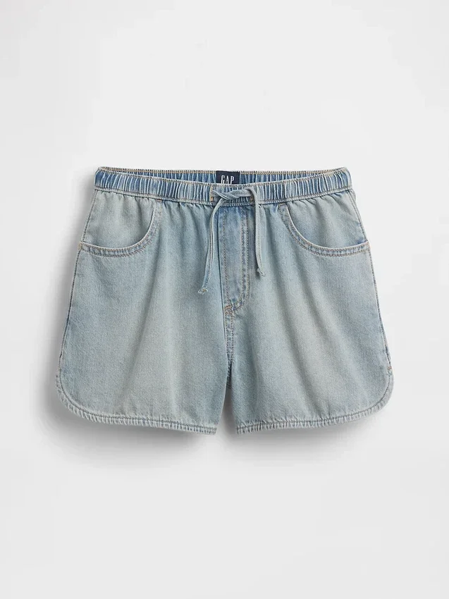 Barneshorts i denim med høy midje