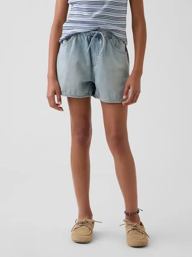 Barneshorts i denim med høy midje