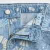 Barneshorts i denim med lav midje og blomstermønster