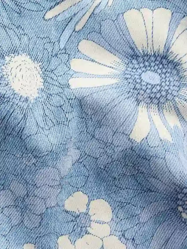 Barneshorts i denim med lav midje og blomstermønster