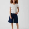 Barneshorts i denim med lav midje og lang passform