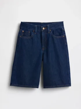 Barneshorts i denim med lav midje og lang passform