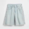 Barneshorts i denim med lav midje og lang passform