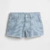 Barneshorts i denim med lav midje og striper