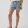Barneshorts i denim med lav midje og striper