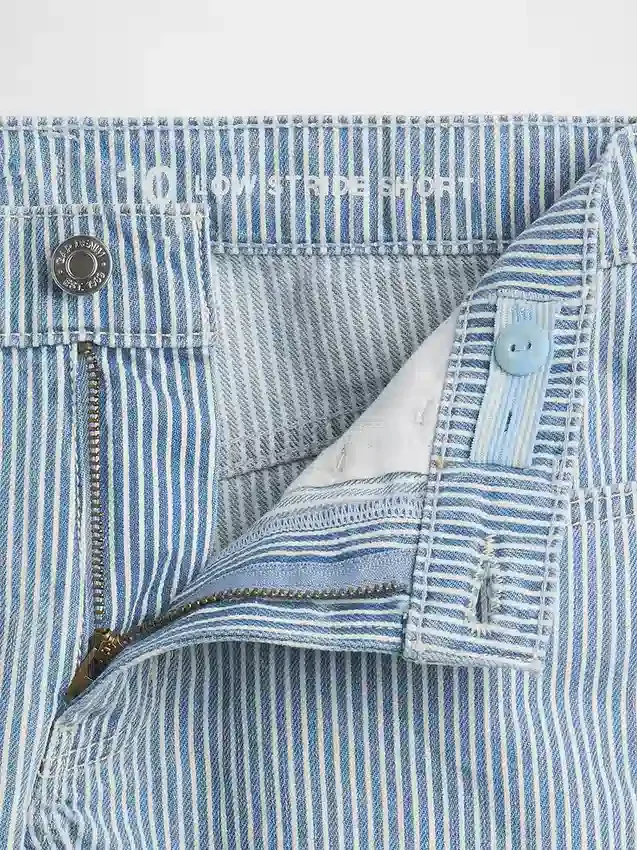 Barneshorts i denim med lav midje og striper