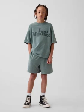 Barneshorts i tykk, myk bomullsjersey