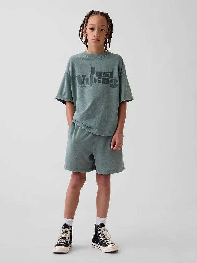 Barneshorts i tykk, myk bomullsjersey