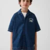 Barneskjorte i denim med avslappet passform og New York-logo