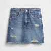 Barneskjørt i denim med høy midje