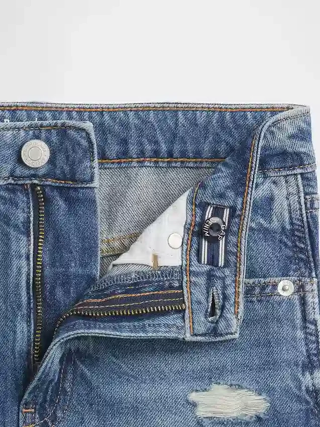 Barneskjørt i denim med høy midje