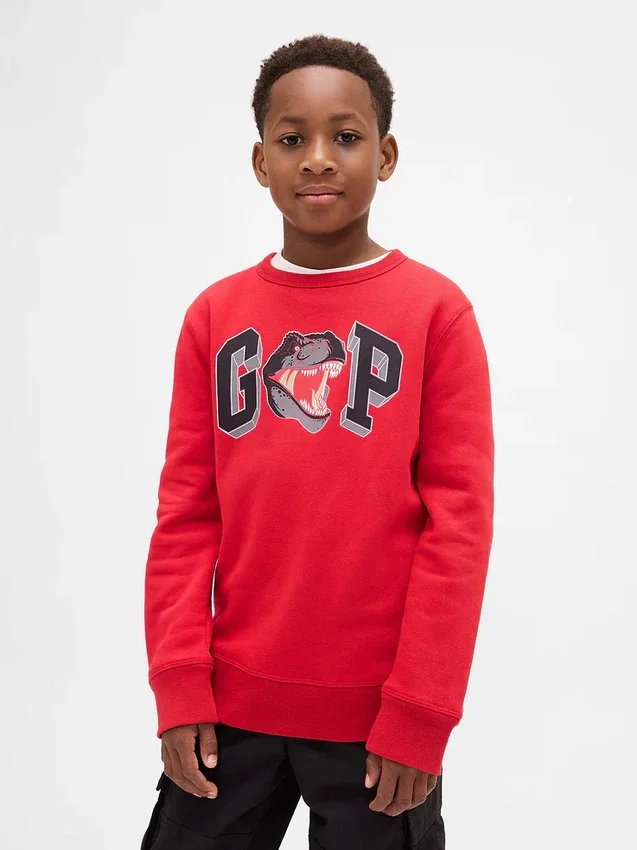 Barnesweatshirt med grafisk logo