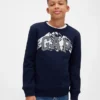 Barnesweatshirt med grafisk logo