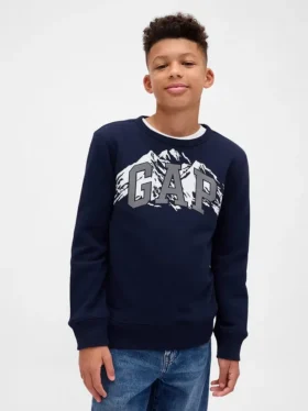 Barnesweatshirt med grafisk logo