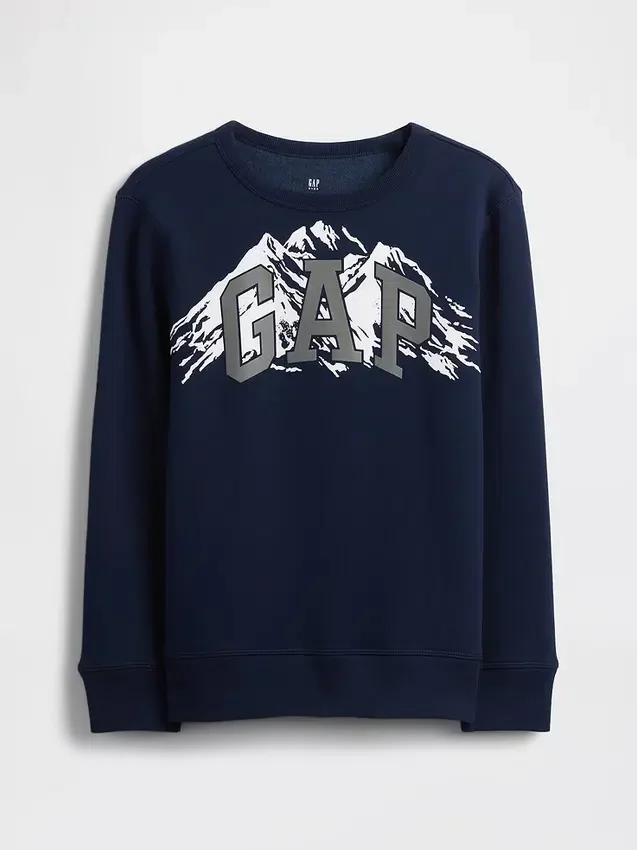 Barnesweatshirt med grafisk logo