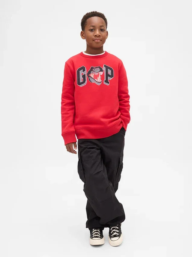 Barnesweatshirt med grafisk logo
