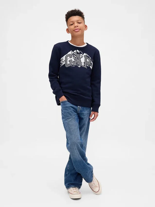 Barnesweatshirt med grafisk logo