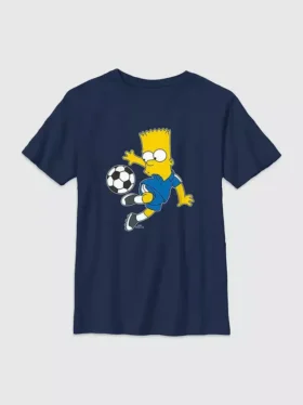 Barnetrøye med Bart Simpson-fotballmotiv