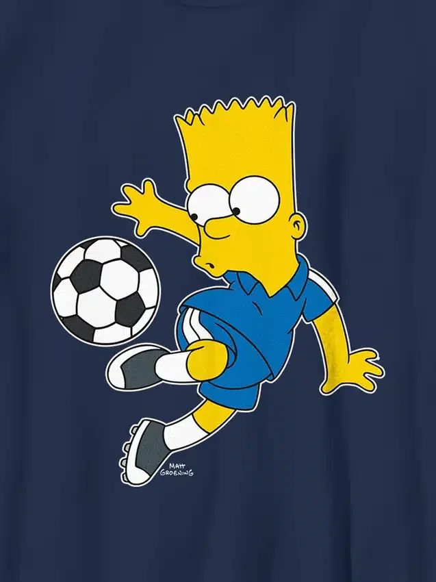 Barnetrøye med Bart Simpson-fotballmotiv