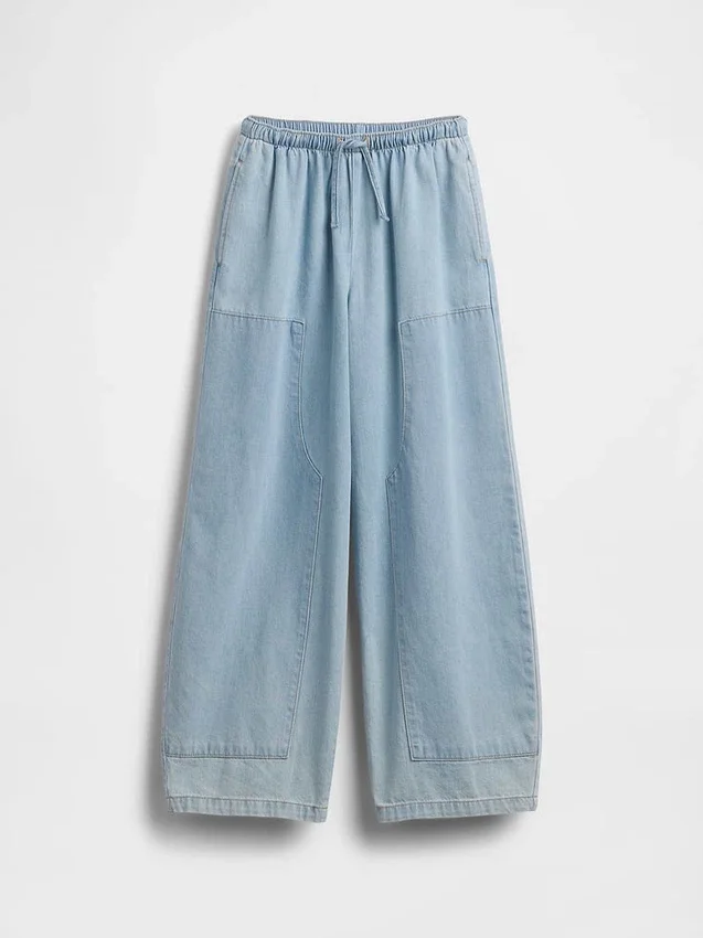 Barnjeans med høy midje og avslappet passform