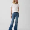 Barnjeans med høy midje og utvidet ben i 70-tallsstil