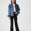 Barnjeans med høy midje og utvidet ben i 70-tallsstil