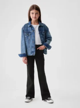 Barnjeans med høy midje og utvidet ben i 70-tallsstil