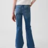 Barnjeans med høy midje og utvidet ben i 70-tallsstil