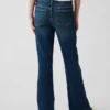 Barnjeans med høy midje og utvidet ben i 70-tallsstil