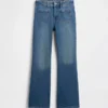 Barnjeans med høy midje og utvidet ben i 70-tallsstil