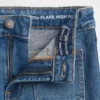 Barnjeans med høy midje og utvidet ben i 70-tallsstil