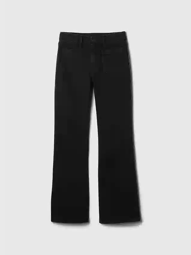 Barnjeans med høy midje og utvidet ben i 70-tallsstil