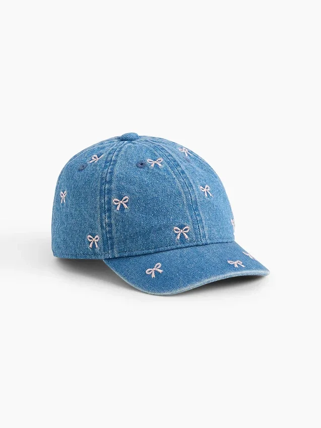 Baseballcap i denim med sløyfe for Baby og Småbarn