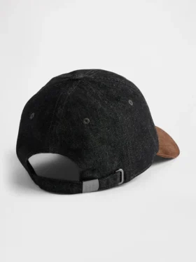 Baseballcap i denim og kordfløyel