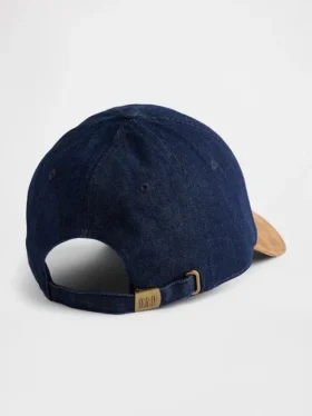 Baseballcap i denim og kordfløyel