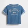 Baseballskjorte i denim med «Varsity Logo» for Baby og Småbarn