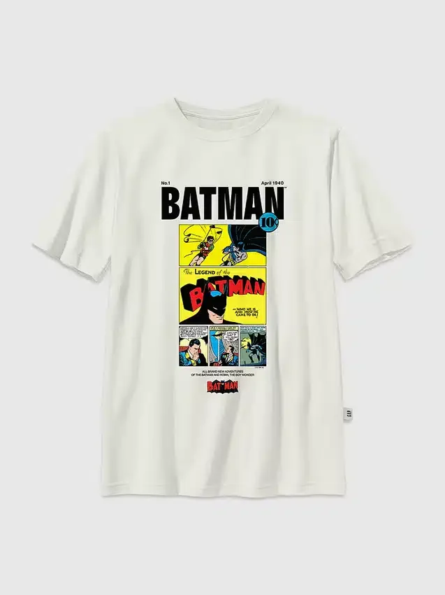 Batman-T-skjorte for barn med vintage-tegneseriegrafikk